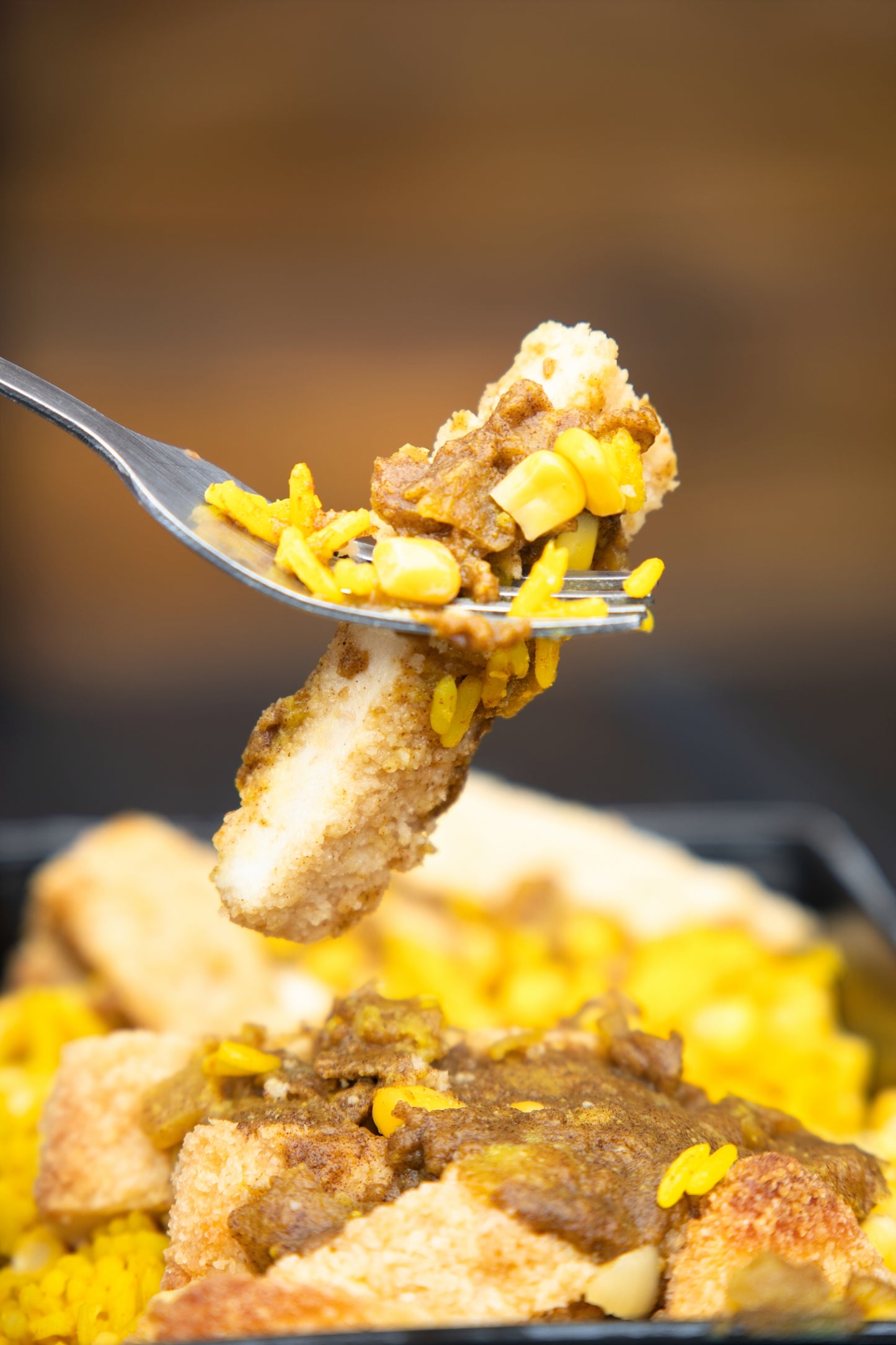 14. Chicken Katsu, Mexican Spicy Rice, Sweetcorn, Katsu Sauce